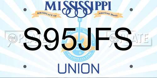 S95JFS Mississippi License Plate