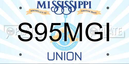 S95MGI Mississippi License Plate