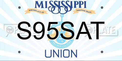S95SAT Mississippi License Plate