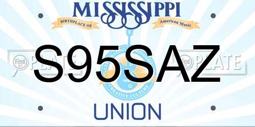 S95SAZ Mississippi License Plate