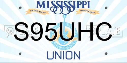 S95UHC Mississippi License Plate