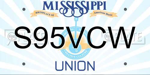 S95VCW Mississippi License Plate