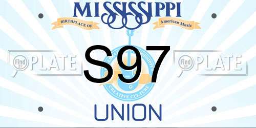S97 Mississippi License Plate