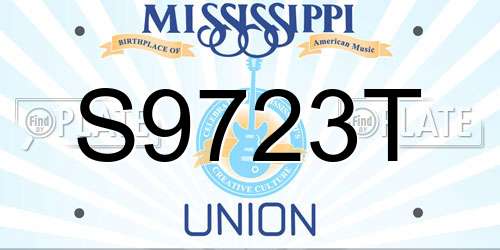S9723T Mississippi License Plate