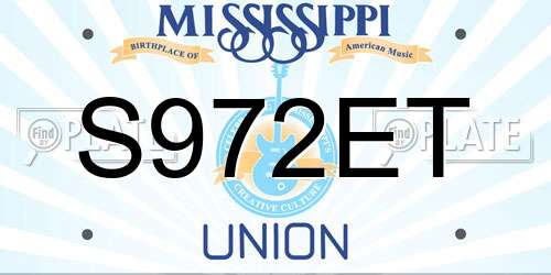 S972ET Mississippi License Plate