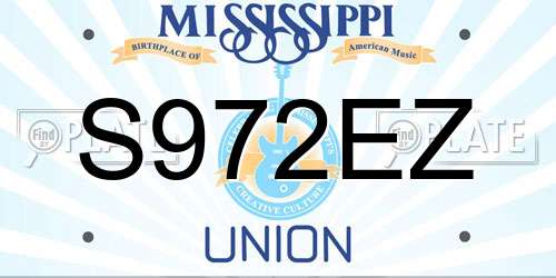 S972EZ Mississippi License Plate