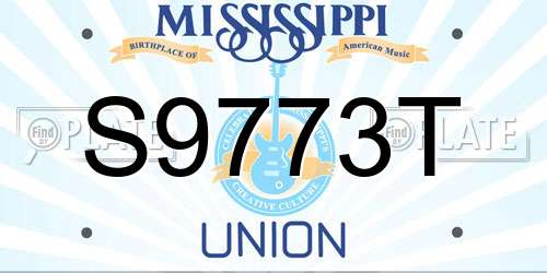 S9773T Mississippi License Plate