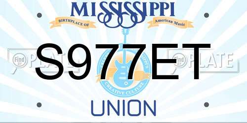 S977ET Mississippi License Plate