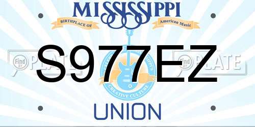S977EZ Mississippi License Plate