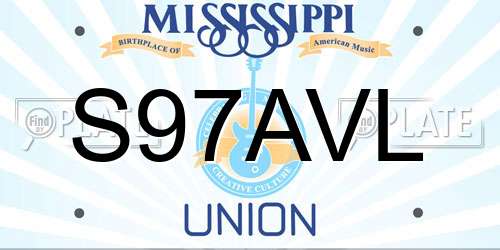 S97AVL Mississippi License Plate