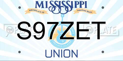 S97ZET Mississippi License Plate