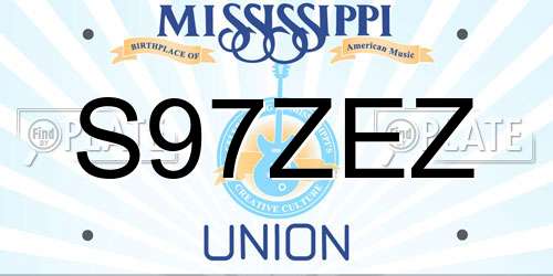 S97ZEZ Mississippi License Plate