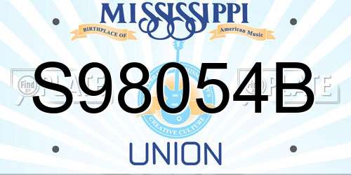 S98054B Mississippi License Plate