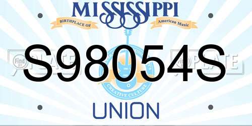 S98054S Mississippi License Plate