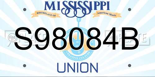 S98084B Mississippi License Plate