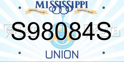 S98084S Mississippi License Plate