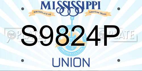 S9824P Mississippi License Plate