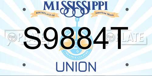 S9884T Mississippi License Plate