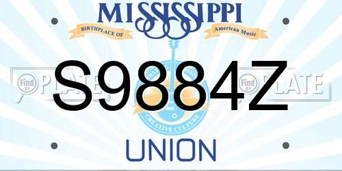 S9884Z Mississippi License Plate