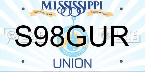 S98GUR Mississippi License Plate