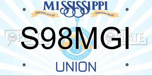 S98MGI Mississippi License Plate