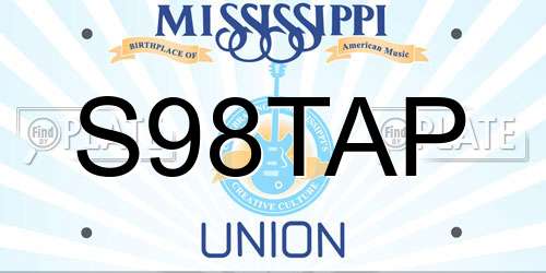 S98TAP Mississippi License Plate