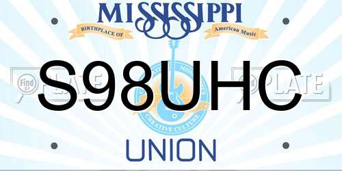 S98UHC Mississippi License Plate