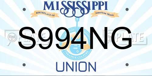S994NG Mississippi License Plate