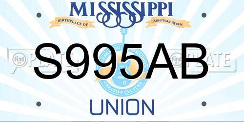 S995AB Mississippi License Plate