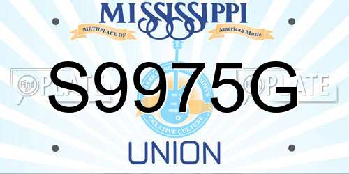 S9975G Mississippi License Plate