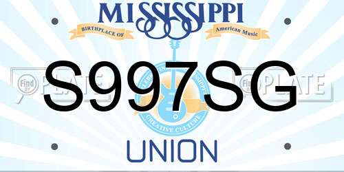 S997SG Mississippi License Plate