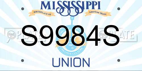 S9984S Mississippi License Plate