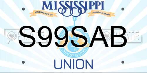 S99SAB Mississippi License Plate