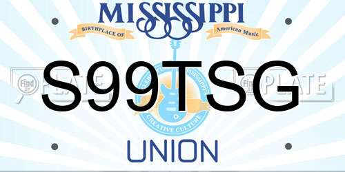 S99TSG Mississippi License Plate