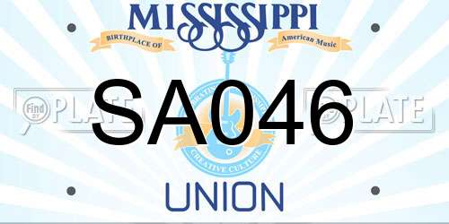 SA046 Mississippi License Plate