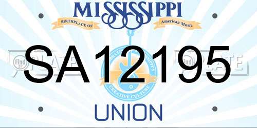 SA12195 Mississippi License Plate