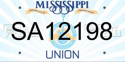 SA12198 Mississippi License Plate