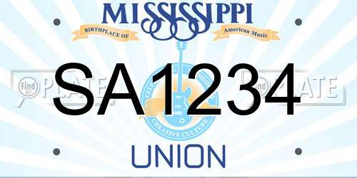 SA1234 Mississippi License Plate