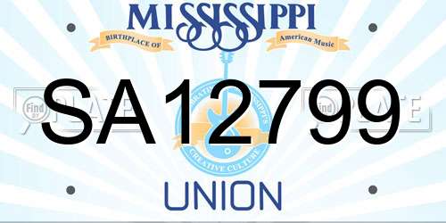 SA12799 Mississippi License Plate