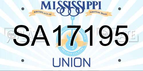 SA17195 Mississippi License Plate