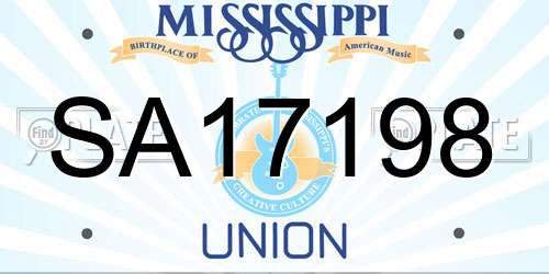 SA17198 Mississippi License Plate
