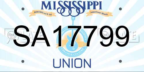 SA17799 Mississippi License Plate