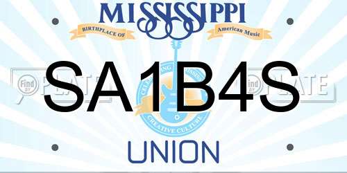 SA1B4S Mississippi License Plate