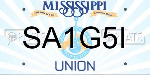 SA1G5I Mississippi License Plate