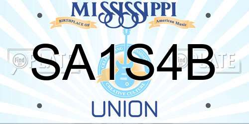 SA1S4B Mississippi License Plate