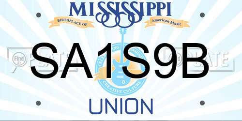 SA1S9B Mississippi License Plate