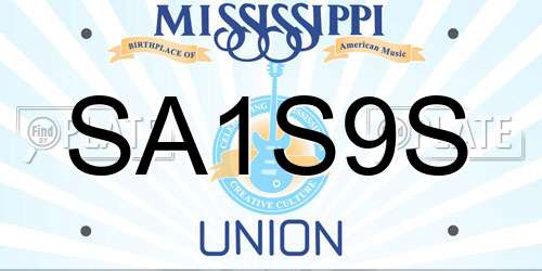SA1S9S Mississippi License Plate