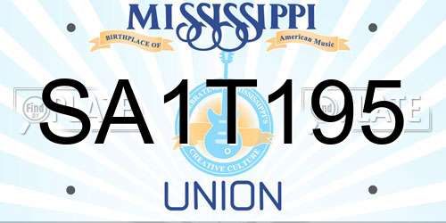 SA1T195 Mississippi License Plate