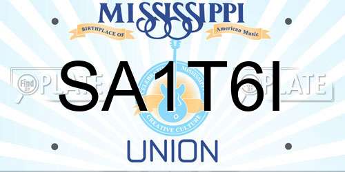 SA1T6I Mississippi License Plate