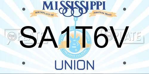 SA1T6V Mississippi License Plate